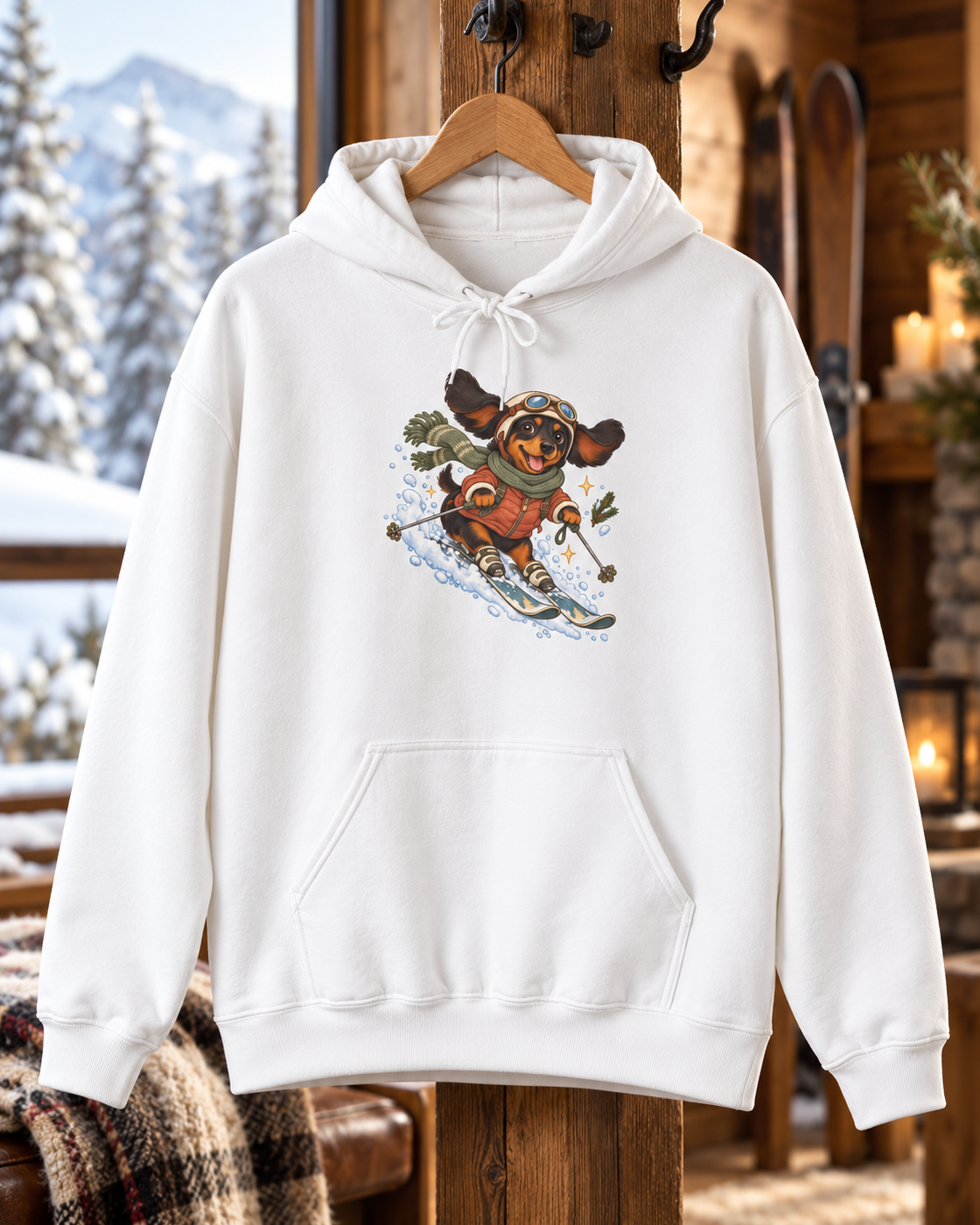 Ski Paws Dachshund Hoodie – Cozy Winter Companion