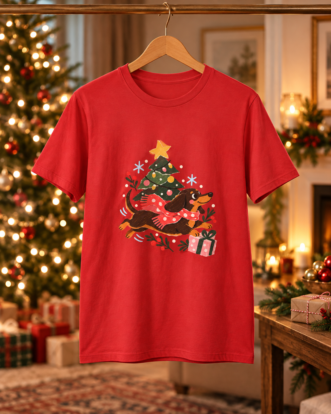Christmas Dasher Dachshund T-Shirt – Festive Holiday Design