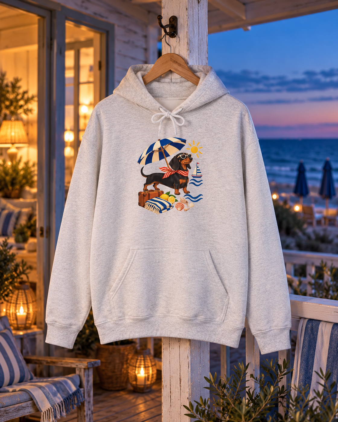 Strandpfoten-Dackel Hoodie – Kuscheliger Sommerbegleiter