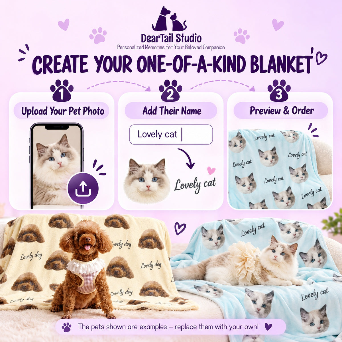 How to customize your pet photo blanket