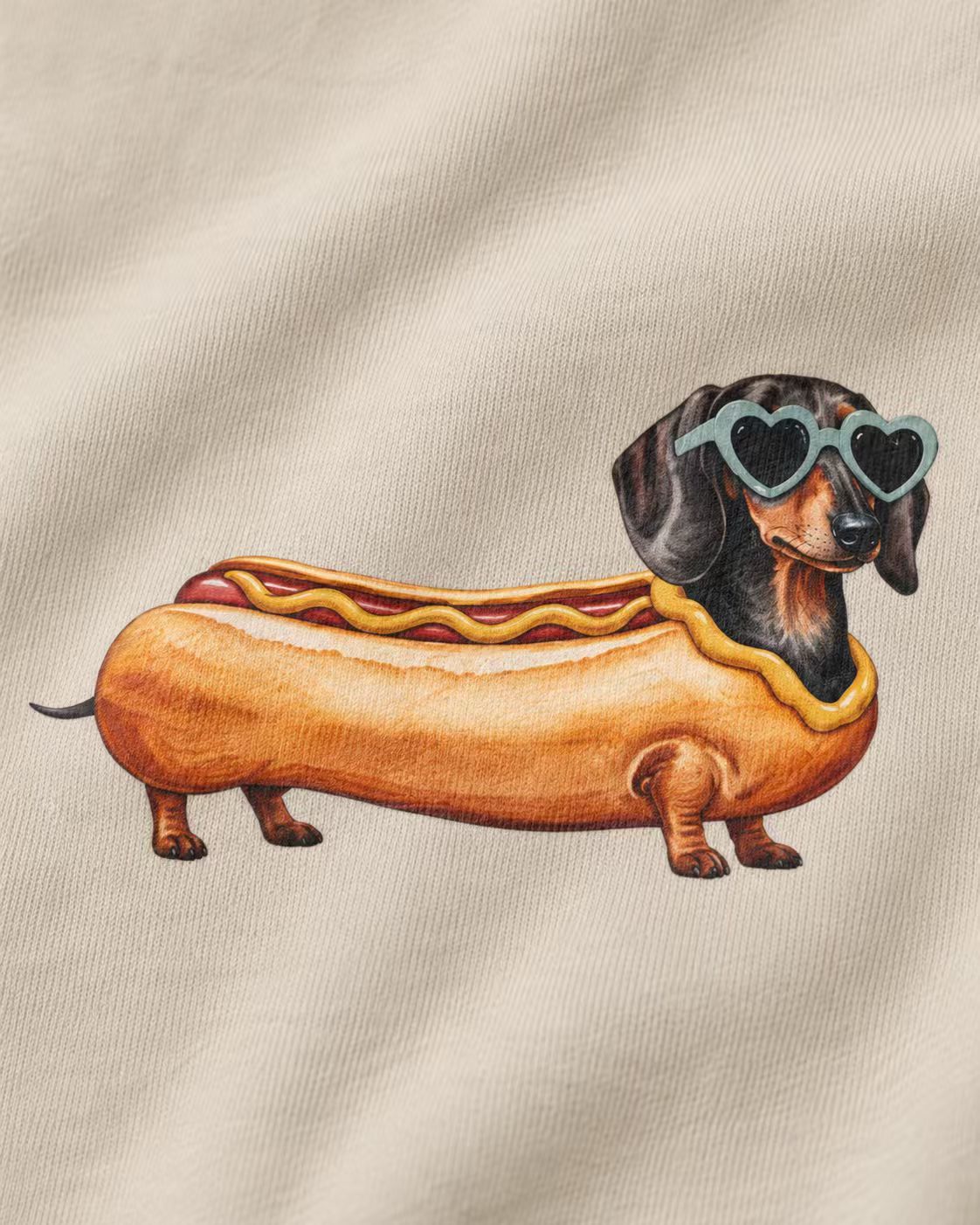 Hotdog-Dackel Sweatshirt – Verspieltes Würstchenhund-Motiv