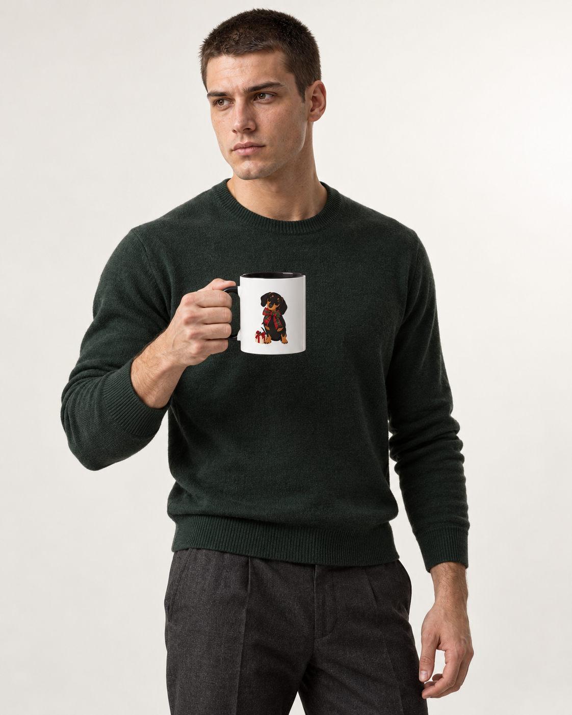 Dackel-Kaffeetasse – Verspielter Zweifarben-Becher, 11 oz