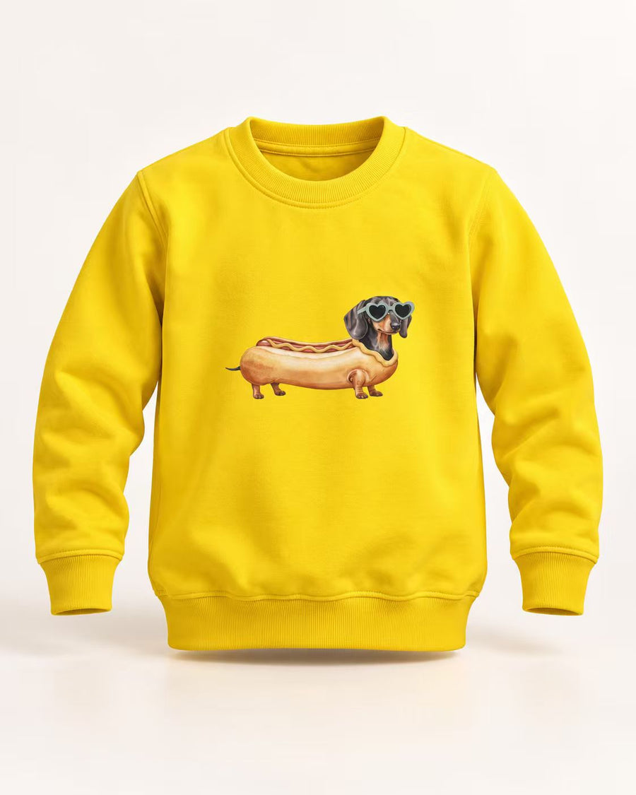 Hotdog-Dackel Kinder-Sweatshirt – Verspieltes Motiv