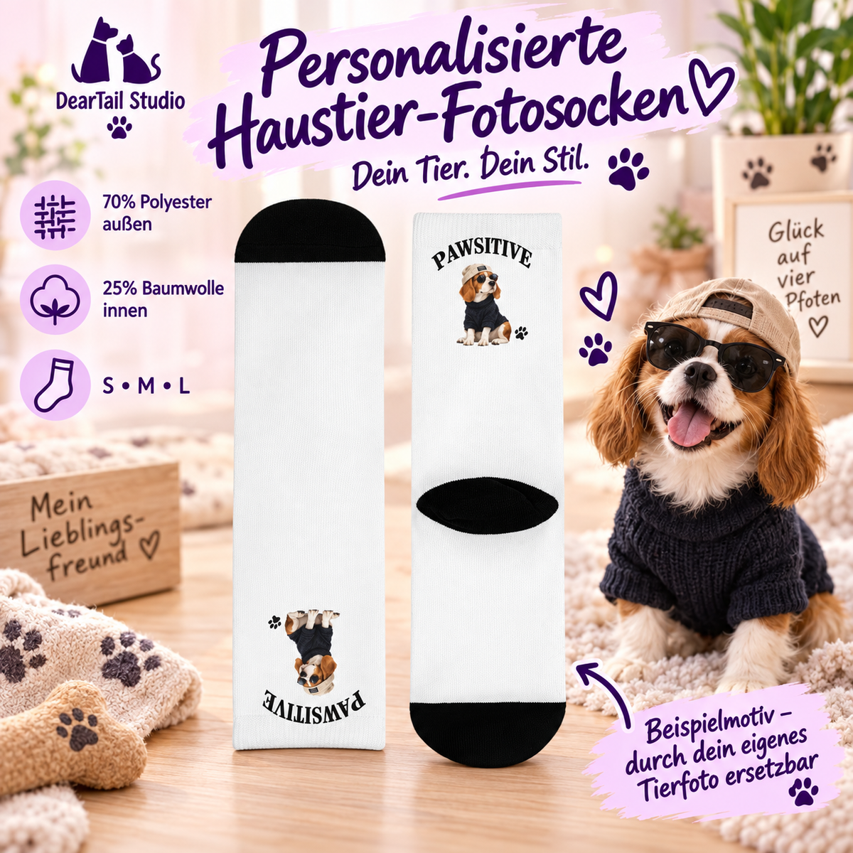 Personalisierte Haustier-Fotosocken – Hauptbild