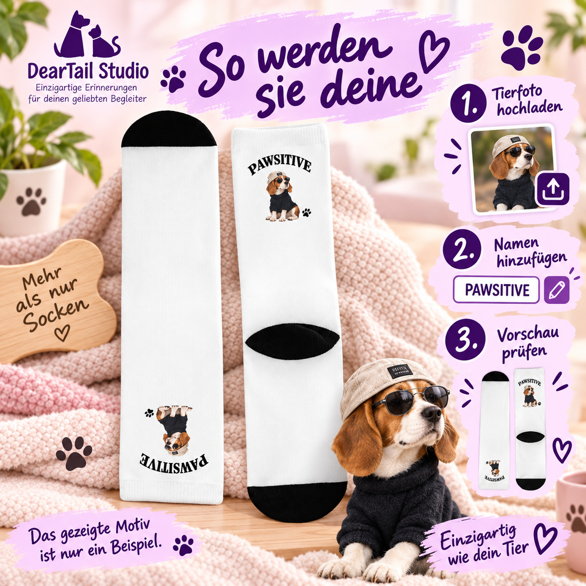 Personalisierte Haustier-Fotosocken – Anleitung zur Gestaltung