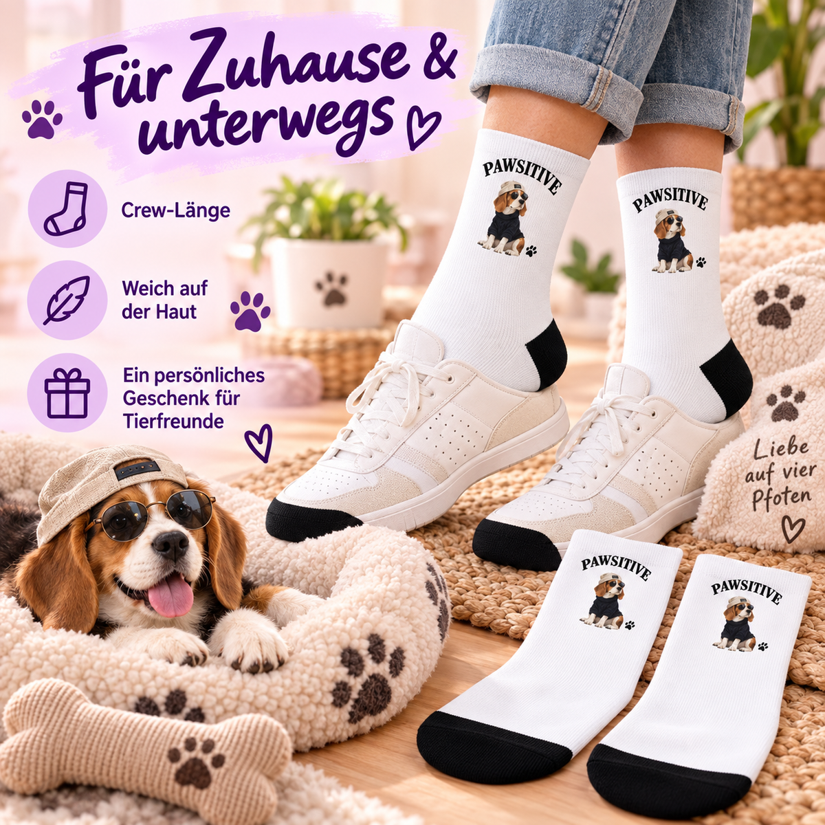 Personalisierte Haustier-Fotosocken – Lifestyle