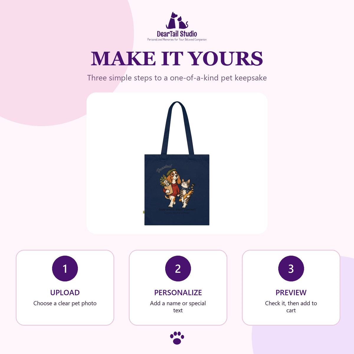 How to personalise your pet tote bag